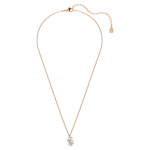 Swan pendant Mixed cuts, Swan, White, Rose gold-tone plated